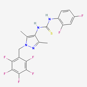 molecular formula C19H13F7N4S B4783578 N-(2,4-difluorophenyl)-N'-[3,5-dimethyl-1-(pentafluorobenzyl)-1H-pyrazol-4-yl]thiourea 