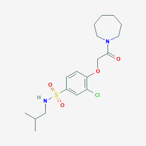 molecular formula C18H27ClN2O4S B4783601 4-[2-(azepan-1-yl)-2-oxoethoxy]-3-chloro-N-(2-methylpropyl)benzenesulfonamide 