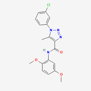 molecular formula C18H17ClN4O3 B4783672 1-(3-chlorophenyl)-N-(2,5-dimethoxyphenyl)-5-methyl-1H-1,2,3-triazole-4-carboxamide 