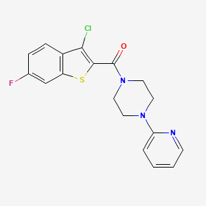 molecular formula C18H15ClFN3OS B4783676 1-[(3-chloro-6-fluoro-1-benzothien-2-yl)carbonyl]-4-(2-pyridinyl)piperazine 