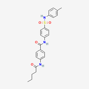 molecular formula C25H27N3O4S B4783820 N-{4-[(4-METHYLPHENYL)SULFAMOYL]PHENYL}-4-PENTANAMIDOBENZAMIDE 