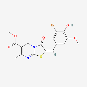 molecular formula C17H15BrN2O5S B4783887 methyl (2E)-2-[(3-bromo-4-hydroxy-5-methoxyphenyl)methylidene]-7-methyl-3-oxo-5H-[1,3]thiazolo[3,2-a]pyrimidine-6-carboxylate 