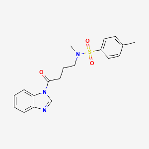 molecular formula C19H21N3O3S B4783911 N-[4-(1H-benzimidazol-1-yl)-4-oxobutyl]-N,4-dimethylbenzenesulfonamide 