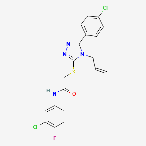 molecular formula C19H15Cl2FN4OS B4783939 N-(3-chloro-4-fluorophenyl)-2-{[5-(4-chlorophenyl)-4-(prop-2-en-1-yl)-4H-1,2,4-triazol-3-yl]sulfanyl}acetamide 