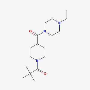 molecular formula C17H31N3O2 B4784063 1-[4-(4-ethylpiperazine-1-carbonyl)piperidin-1-yl]-2,2-dimethylpropan-1-one 