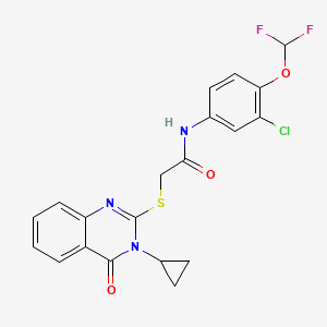 molecular formula C20H16ClF2N3O3S B4784105 N-[3-CHLORO-4-(DIFLUOROMETHOXY)PHENYL]-2-[(3-CYCLOPROPYL-4-OXO-3,4-DIHYDRO-2-QUINAZOLINYL)SULFANYL]ACETAMIDE 