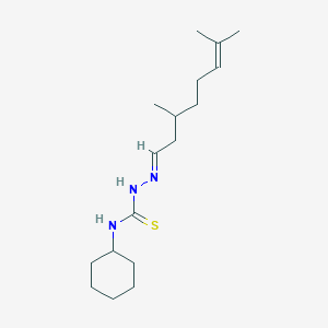 molecular formula C17H31N3S B4784159 (2E)-N-cyclohexyl-2-(3,7-dimethyloct-6-en-1-ylidene)hydrazinecarbothioamide 