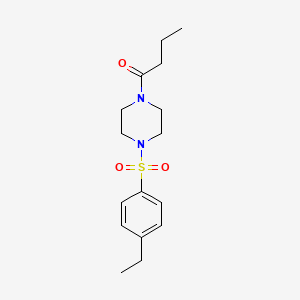 molecular formula C16H24N2O3S B4784243 1-{4-[(4-ETHYLPHENYL)SULFONYL]PIPERAZINO}-1-BUTANONE 