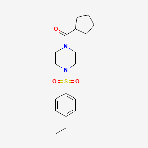 molecular formula C18H26N2O3S B4784291 CYCLOPENTYL{4-[(4-ETHYLPHENYL)SULFONYL]PIPERAZINO}METHANONE 