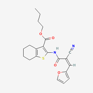 molecular formula C21H22N2O4S B4784303 butyl 2-[[(Z)-2-cyano-3-(furan-2-yl)prop-2-enoyl]amino]-4,5,6,7-tetrahydro-1-benzothiophene-3-carboxylate 