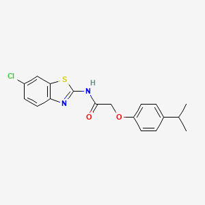 molecular formula C18H17ClN2O2S B4784324 N-(6-chloro-1,3-benzothiazol-2-yl)-2-(4-isopropylphenoxy)acetamide 