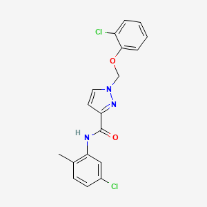 molecular formula C18H15Cl2N3O2 B4784343 N~3~-(5-CHLORO-2-METHYLPHENYL)-1-[(2-CHLOROPHENOXY)METHYL]-1H-PYRAZOLE-3-CARBOXAMIDE 