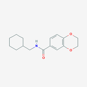 molecular formula C16H21NO3 B4784372 N-(cyclohexylmethyl)-2,3-dihydro-1,4-benzodioxine-6-carboxamide 
