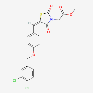 molecular formula C20H15Cl2NO5S B4784499 methyl [(5E)-5-{4-[(3,4-dichlorobenzyl)oxy]benzylidene}-2,4-dioxo-1,3-thiazolidin-3-yl]acetate 