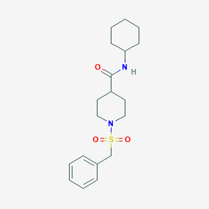 molecular formula C19H28N2O3S B4784525 N-CYCLOHEXYL-1-PHENYLMETHANESULFONYLPIPERIDINE-4-CARBOXAMIDE 