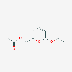 molecular formula C10H16O4 B047846 (6-Ethoxy-3,6-dihydro-2H-pyran-2-yl)methyl acetate CAS No. 115182-01-9