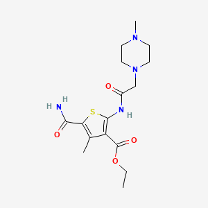 molecular formula C16H24N4O4S B4784608 ETHYL 5-CARBAMOYL-4-METHYL-2-[2-(4-METHYLPIPERAZIN-1-YL)ACETAMIDO]THIOPHENE-3-CARBOXYLATE 