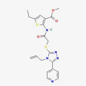 molecular formula C20H21N5O3S2 B4784632 methyl 2-[({[4-allyl-5-(4-pyridinyl)-4H-1,2,4-triazol-3-yl]thio}acetyl)amino]-5-ethyl-3-thiophenecarboxylate 