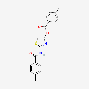 molecular formula C19H16N2O3S B4784746 2-[(4-methylbenzoyl)amino]-1,3-thiazol-4-yl 4-methylbenzoate 