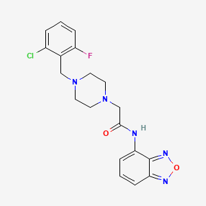molecular formula C19H19ClFN5O2 B4784756 N-(2,1,3-BENZOXADIAZOL-4-YL)-2-[4-(2-CHLORO-6-FLUOROBENZYL)-1-PIPERAZINYL]ACETAMIDE 