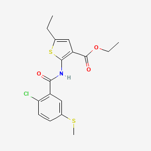 molecular formula C17H18ClNO3S2 B4784771 ETHYL 2-{[2-CHLORO-5-(METHYLSULFANYL)BENZOYL]AMINO}-5-ETHYL-3-THIOPHENECARBOXYLATE 
