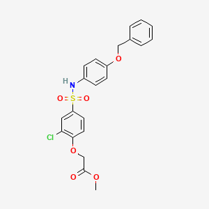 molecular formula C22H20ClNO6S B4784811 Methyl 2-[2-chloro-4-[(4-phenylmethoxyphenyl)sulfamoyl]phenoxy]acetate 