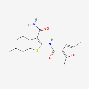 molecular formula C17H20N2O3S B4785076 N-(3-carbamoyl-6-methyl-4,5,6,7-tetrahydro-1-benzothiophen-2-yl)-2,5-dimethylfuran-3-carboxamide 