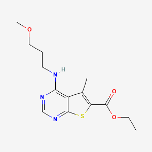 molecular formula C14H19N3O3S B4785116 Ethyl 4-(3-methoxypropylamino)-5-methylthieno[2,3-d]pyrimidine-6-carboxylate 