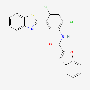 molecular formula C22H12Cl2N2O2S B4785220 N-[5-(1,3-benzothiazol-2-yl)-2,4-dichlorophenyl]-1-benzofuran-2-carboxamide 