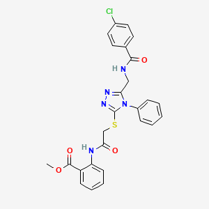 molecular formula C26H22ClN5O4S B4785248 methyl 2-[({[5-({[(4-chlorophenyl)carbonyl]amino}methyl)-4-phenyl-4H-1,2,4-triazol-3-yl]sulfanyl}acetyl)amino]benzoate 