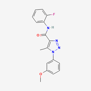 molecular formula C17H15FN4O2 B4785320 N-(2-fluorophenyl)-1-(3-methoxyphenyl)-5-methyl-1H-1,2,3-triazole-4-carboxamide 