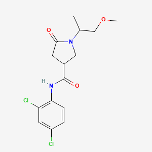 molecular formula C15H18Cl2N2O3 B4785366 N-(2,4-dichlorophenyl)-1-(1-methoxypropan-2-yl)-5-oxopyrrolidine-3-carboxamide 