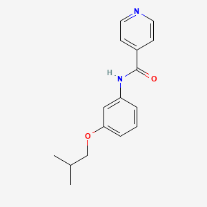 molecular formula C16H18N2O2 B4785380 N-[3-(2-methylpropoxy)phenyl]pyridine-4-carboxamide 