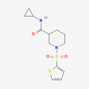 molecular formula C13H18N2O3S2 B4785428 N-CYCLOPROPYL-1-(THIOPHENE-2-SULFONYL)PIPERIDINE-3-CARBOXAMIDE 