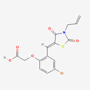 molecular formula C15H12BrNO5S B4785445 2-[4-bromo-2-[(Z)-(2,4-dioxo-3-prop-2-enyl-1,3-thiazolidin-5-ylidene)methyl]phenoxy]acetic acid 
