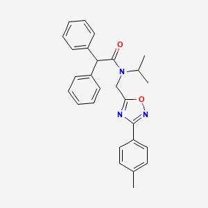 molecular formula C27H27N3O2 B4785466 N-{[3-(4-methylphenyl)-1,2,4-oxadiazol-5-yl]methyl}-2,2-diphenyl-N-(propan-2-yl)acetamide 