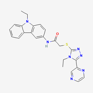 molecular formula C24H23N7OS B4785472 N-(9-ethyl-9H-carbazol-3-yl)-2-{[4-ethyl-5-(2-pyrazinyl)-4H-1,2,4-triazol-3-yl]thio}acetamide 