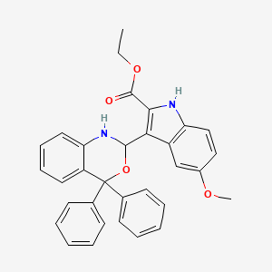 molecular formula C32H28N2O4 B4785566 ETHYL 3-(4,4-DIPHENYL-2,4-DIHYDRO-1H-3,1-BENZOXAZIN-2-YL)-5-METHOXY-1H-INDOLE-2-CARBOXYLATE 