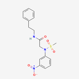 molecular formula C17H19N3O5S B4785742 N~2~-(methylsulfonyl)-N~2~-(3-nitrophenyl)-N~1~-(2-phenylethyl)glycinamide 