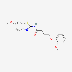 molecular formula C19H20N2O4S B4785915 N-(6-methoxy-1,3-benzothiazol-2-yl)-4-(2-methoxyphenoxy)butanamide 