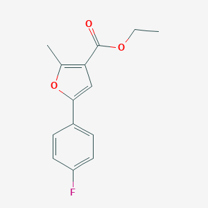 molecular formula C14H13FO3 B047861 Ethyl 5-(4-fluorophenyl)-2-methyl-3-furoate CAS No. 111787-83-8