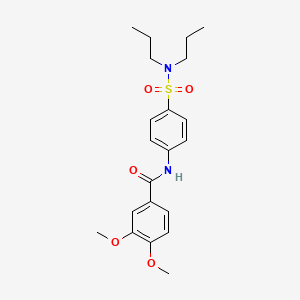 molecular formula C21H28N2O5S B4786178 N-[4-(dipropylsulfamoyl)phenyl]-3,4-dimethoxybenzamide 