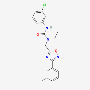 molecular formula C19H19ClN4O2 B4786222 N'-(3-chlorophenyl)-N-ethyl-N-{[3-(3-methylphenyl)-1,2,4-oxadiazol-5-yl]methyl}urea 