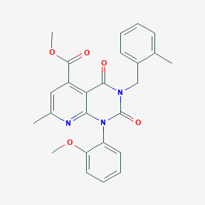 molecular formula C25H23N3O5 B4786259 METHYL 1-(2-METHOXYPHENYL)-7-METHYL-3-[(2-METHYLPHENYL)METHYL]-2,4-DIOXO-1H,2H,3H,4H-PYRIDO[2,3-D]PYRIMIDINE-5-CARBOXYLATE 