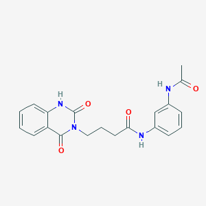 molecular formula C20H20N4O4 B4786273 N-[3-(acetylamino)phenyl]-4-(2-hydroxy-4-oxoquinazolin-3(4H)-yl)butanamide 