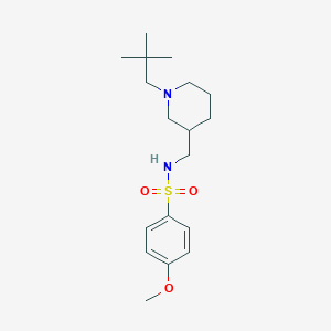 molecular formula C18H30N2O3S B4786383 N-{[1-(2,2-dimethylpropyl)-3-piperidinyl]methyl}-4-methoxybenzenesulfonamide 