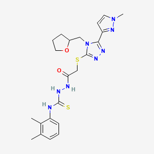molecular formula C22H28N8O2S2 B4786387 N~1~-(2,3-DIMETHYLPHENYL)-2-(2-{[5-(1-METHYL-1H-PYRAZOL-3-YL)-4-(TETRAHYDRO-2-FURANYLMETHYL)-4H-1,2,4-TRIAZOL-3-YL]SULFANYL}ACETYL)-1-HYDRAZINECARBOTHIOAMIDE 