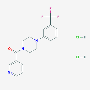 molecular formula C17H18Cl2F3N3O B047865 1-Nicotinoyl-4-(3-trifluoromethylphenyl)piperazine dihydrochloride CAS No. 124444-72-0