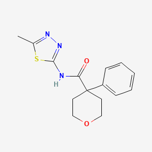 molecular formula C15H17N3O2S B4786509 N-(5-methyl-1,3,4-thiadiazol-2-yl)-4-phenyltetrahydro-2H-pyran-4-carboxamide 