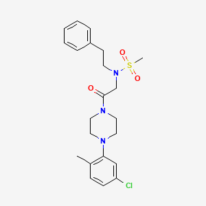 molecular formula C22H28ClN3O3S B4786675 N-[2-[4-(5-chloro-2-methylphenyl)piperazin-1-yl]-2-oxoethyl]-N-(2-phenylethyl)methanesulfonamide 